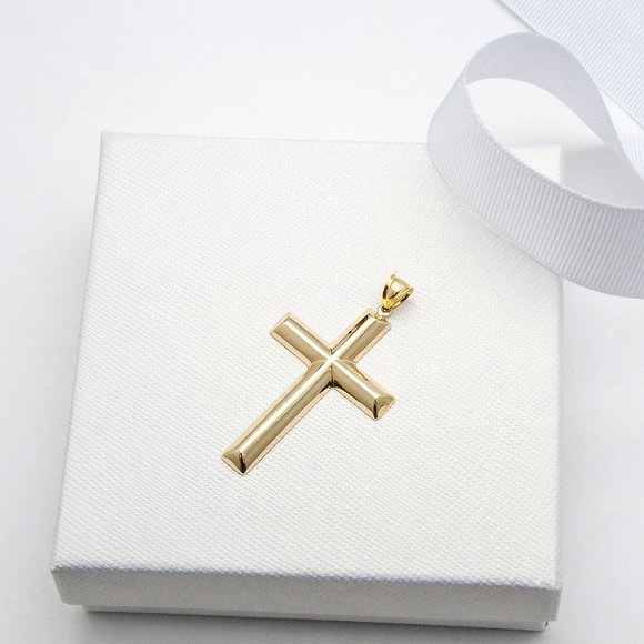 Real Gold Cross Pendant, High Quality Authentic 10K Gold Cross Stamped 10K - Picture 6 of 6